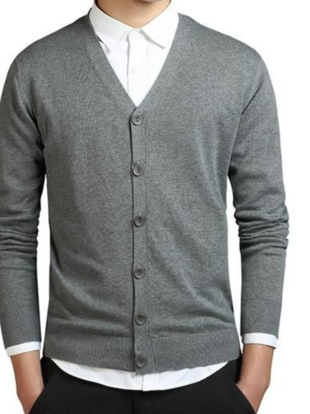 Authentic D&G Dolce & Gabbana 100% Wool Gray Button Cardigan Sweater Size 48